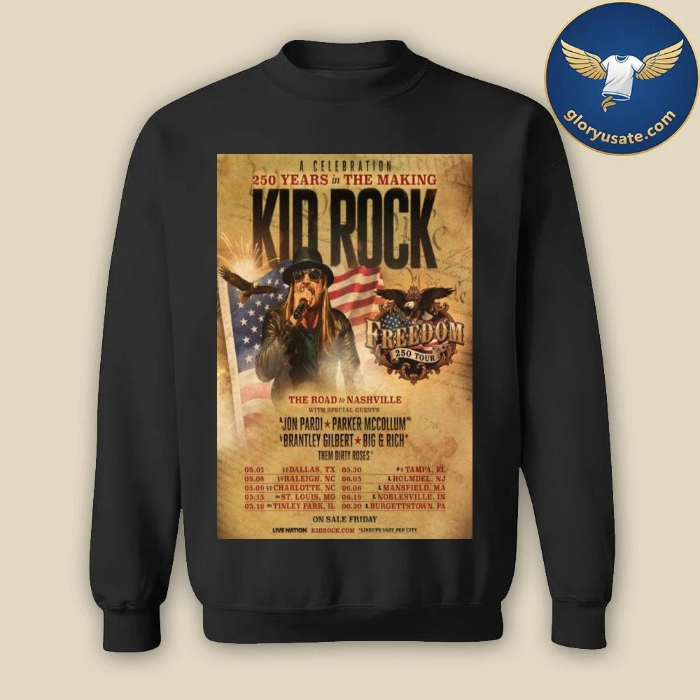Kid Rock’s Tour The Road To Nashville 2026 Poster Shirt