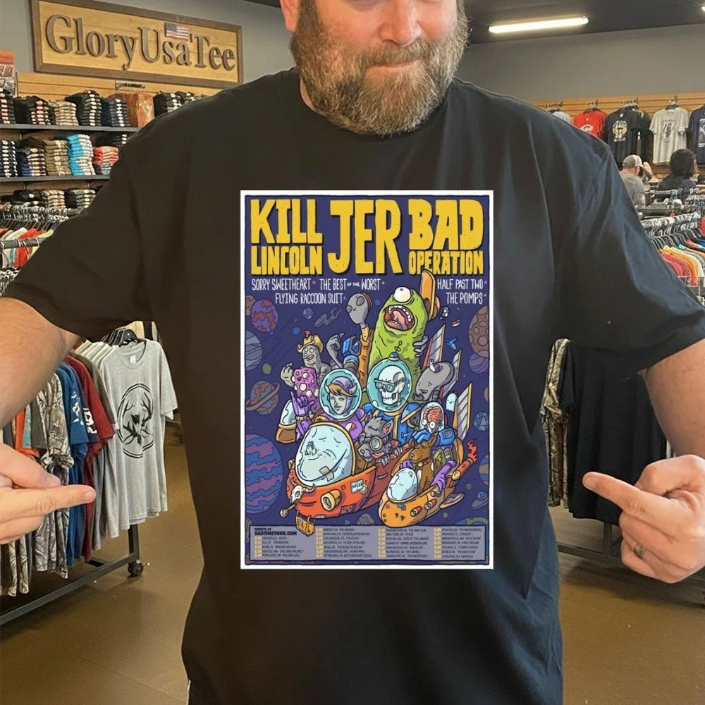 Kill Lincoln x Jer x Bad Operation Space Tour 2026 Poster Shirt