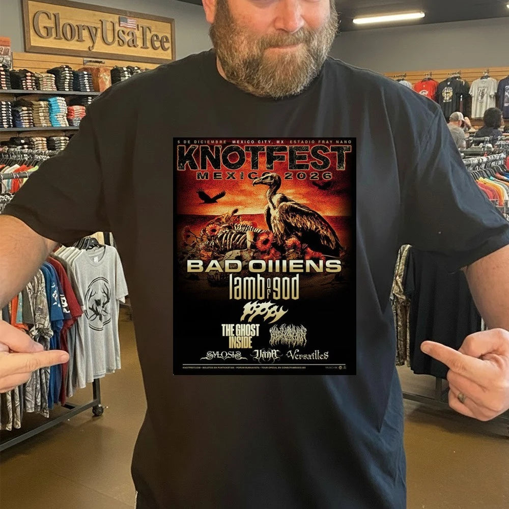 Knotfest Mexico 2026 Line Up Poster At Estadio Fray Nano Mexico City On December 5 2026 Shirt