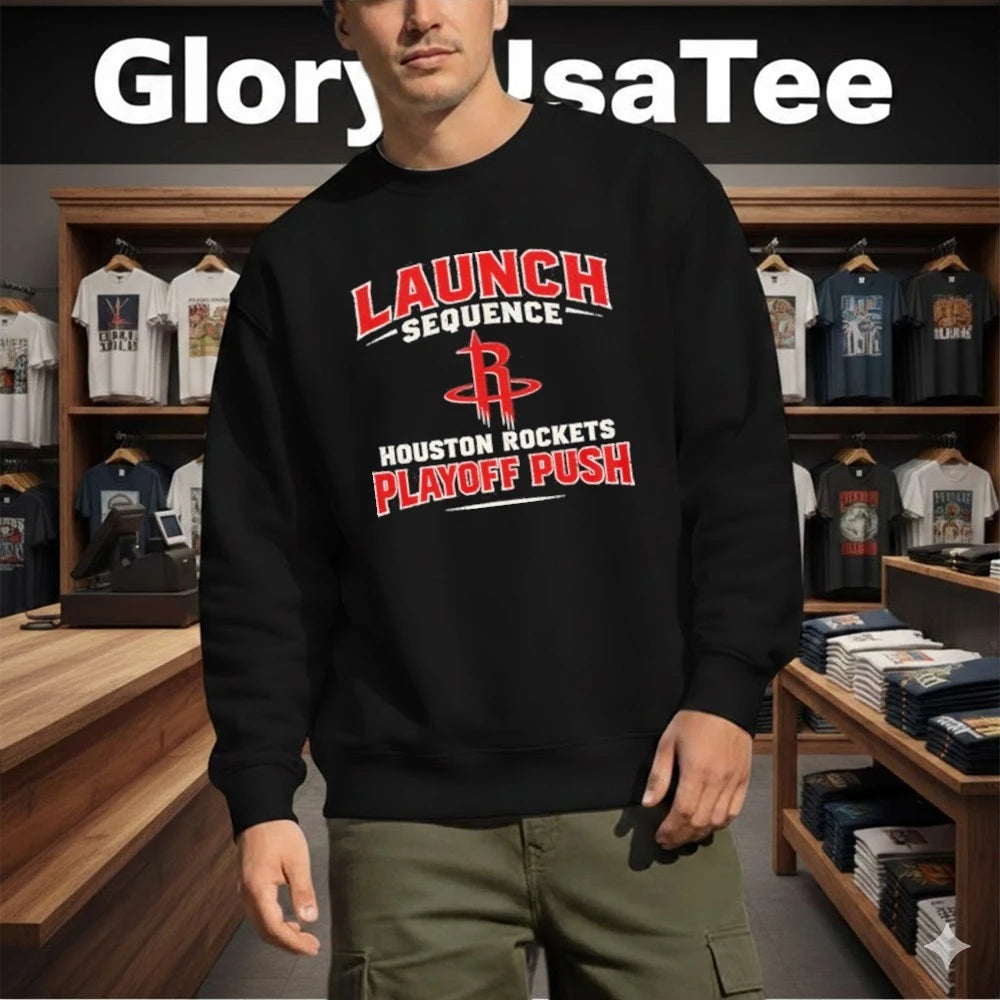 Launch Sequence Houston Rockets Playoff Push Basketball Shirt