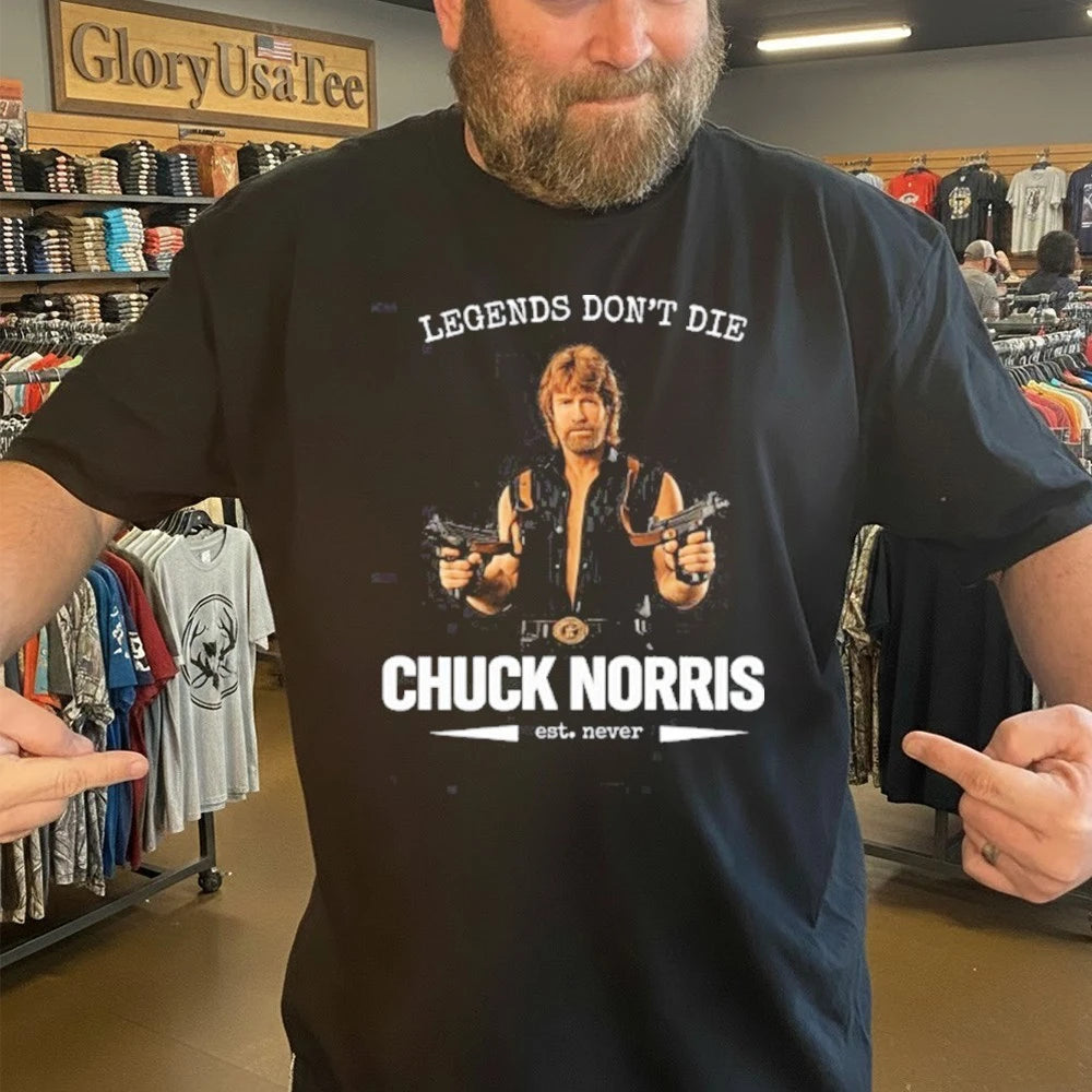 Legends Don’t Die Chuck Norris Retro Tribute Shirt