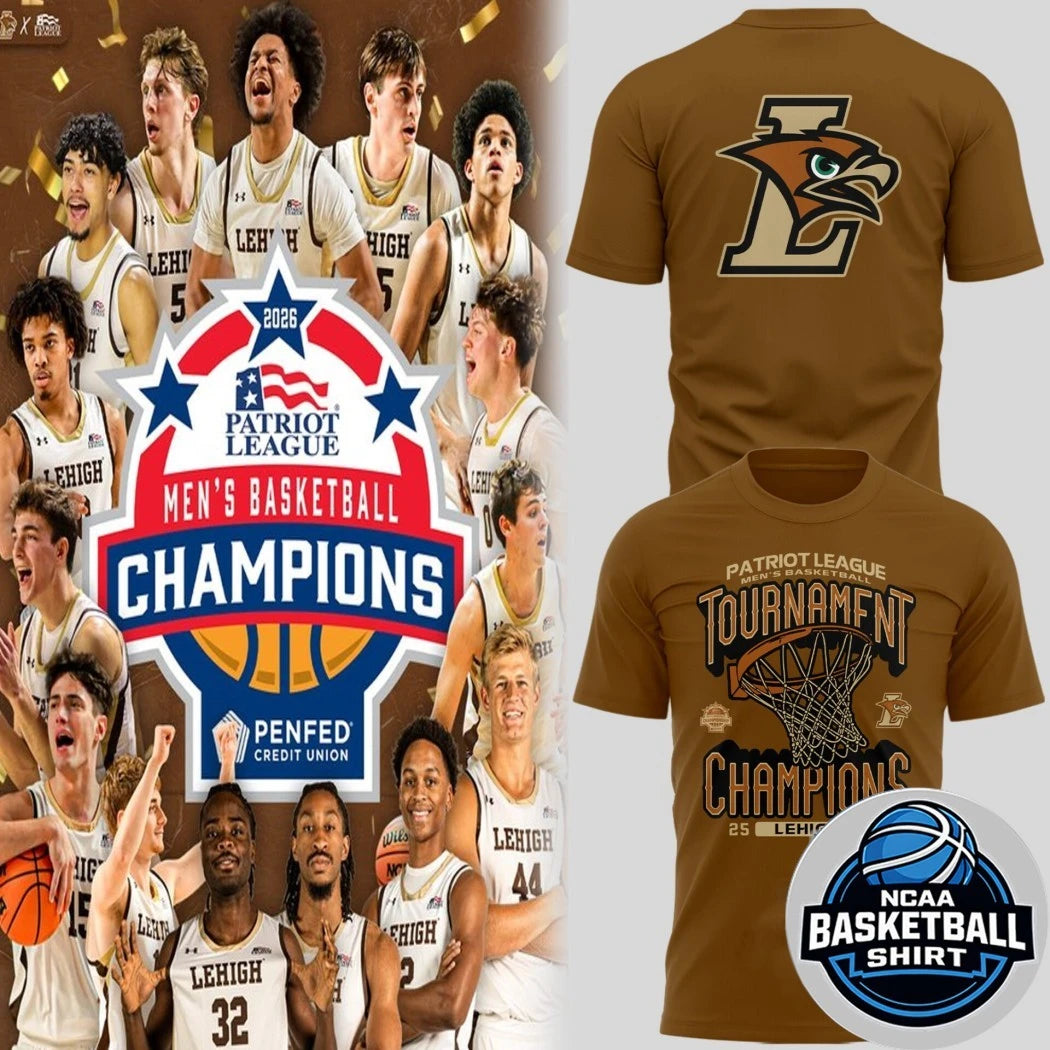 Lehigh Mountain Hawks 2026 Patriot League Men’s Basketball Champions Shirt