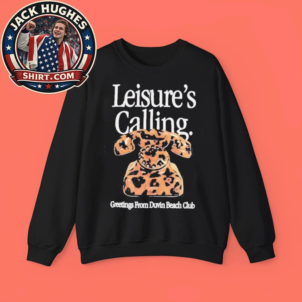 Leisure #8217 S Calling Duvin Beach Club Leopard Print Phone Shirt