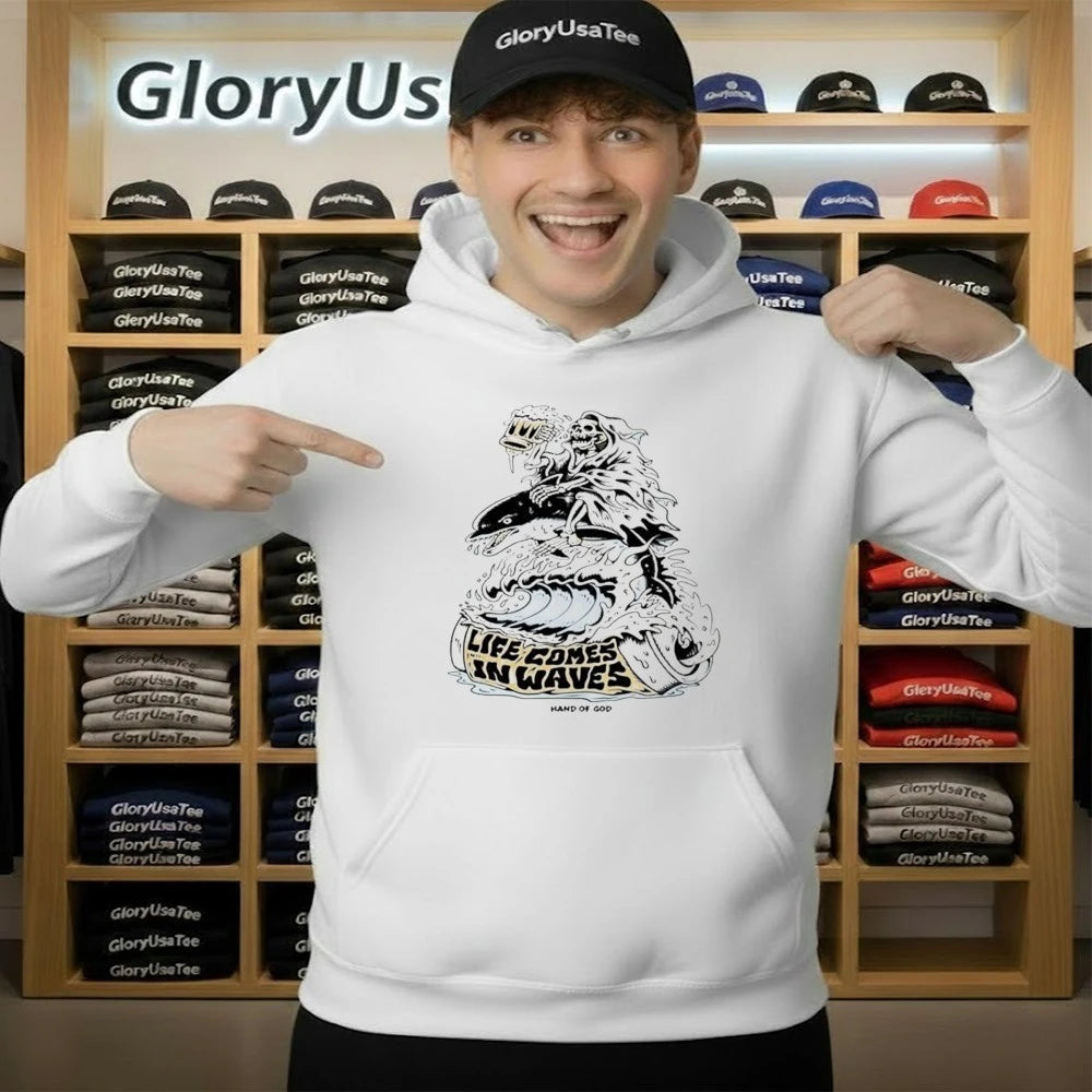 Life Comes In Wave Hand of God Los Angeles Shirt