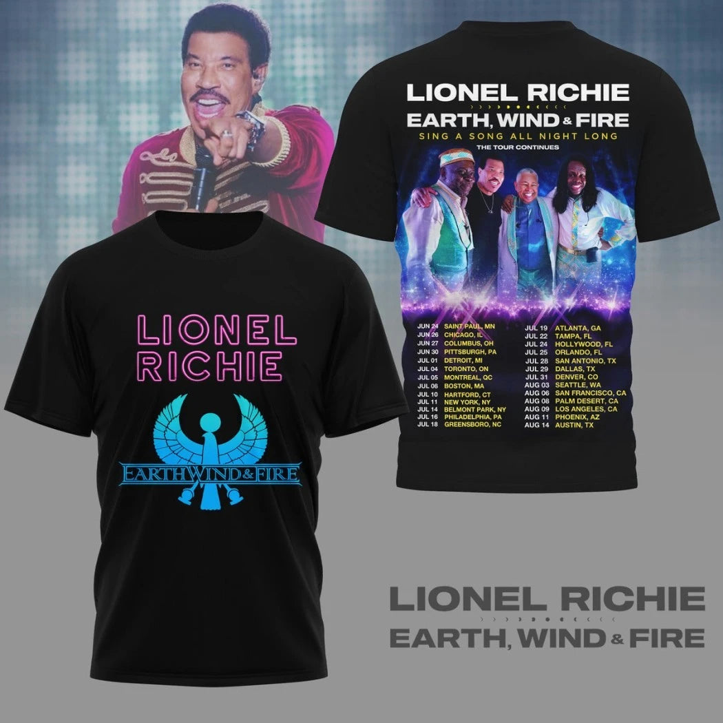 Lionel Richie Earth, Wind &amp; Fire The Tour Continues T-Shirt
