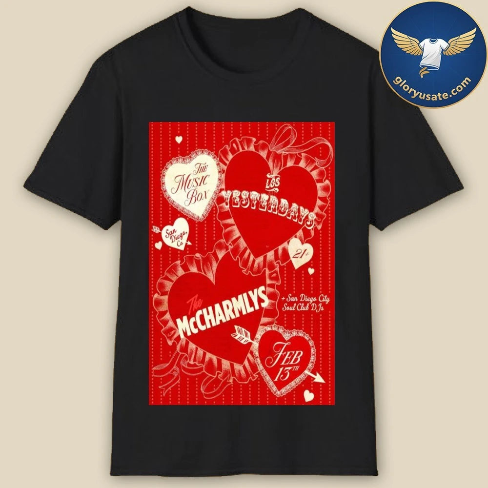 Los Yesterdays &amp; The McCharmlys San Diego, CA February 13 2026 Concert Poster Shirt