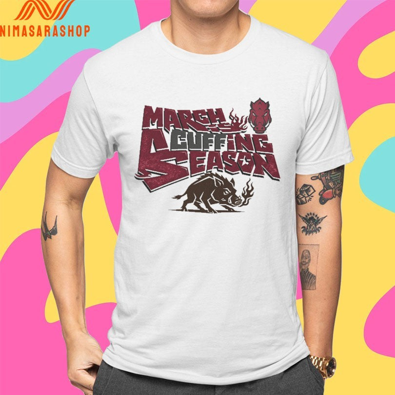 March Is Cuffing Season Arkansas Razorbacks Men’s Basketball 2026 Shirts