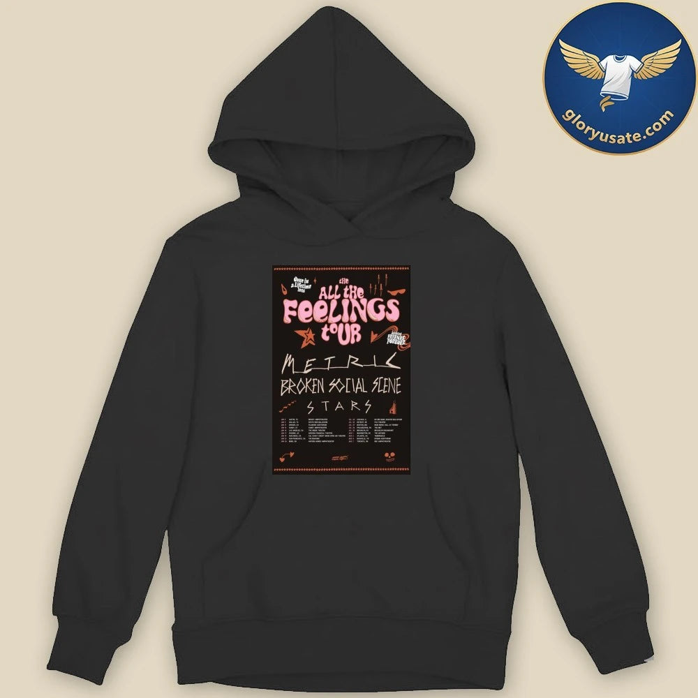 Metric Broken Social Scene Announcing The All The Feelings Tour 2026 Poster Shirt