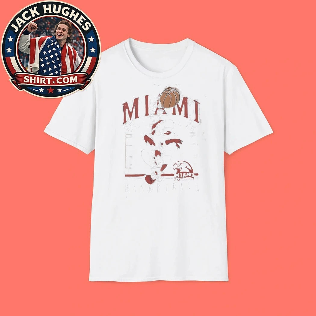 Miami Redhawks Basketball Mascot Vintage Sport Shirt