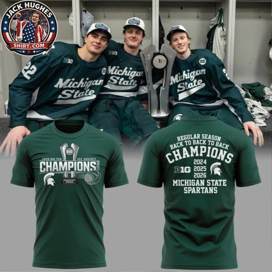 Michigan State Spartans 2026 B10 Regular Season Champions Logo Two Sided Shirt