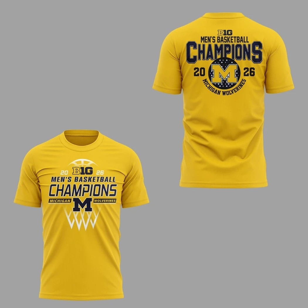 Michigan Wolverines 2026 Big Ten Men’s Basketball Champions T-Shirt, Hoodie