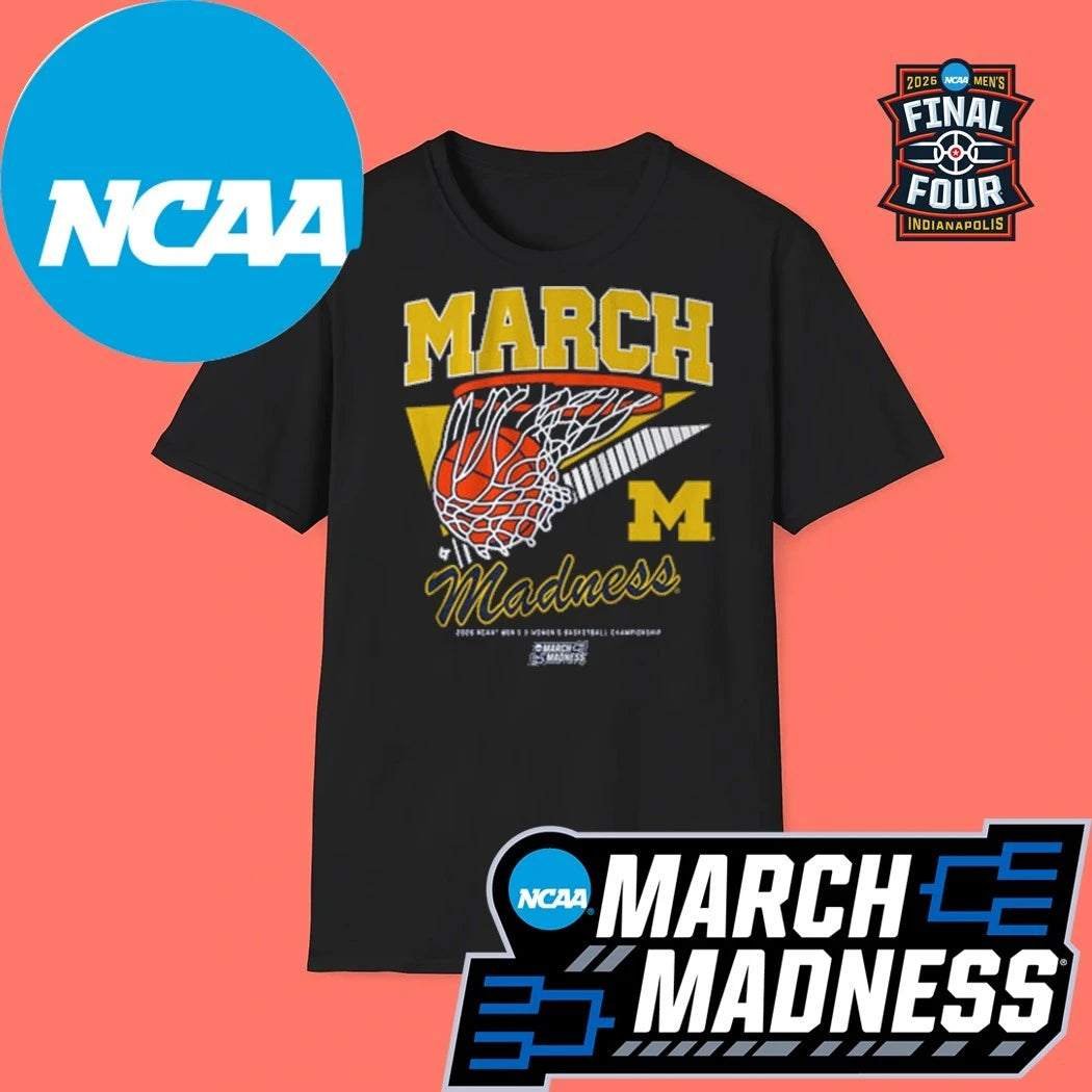 Michigan Wolverines MBB and WBB 2026 NCAA Men’s Basketball Championship March Madness Retro Swoosh Logo Shirt