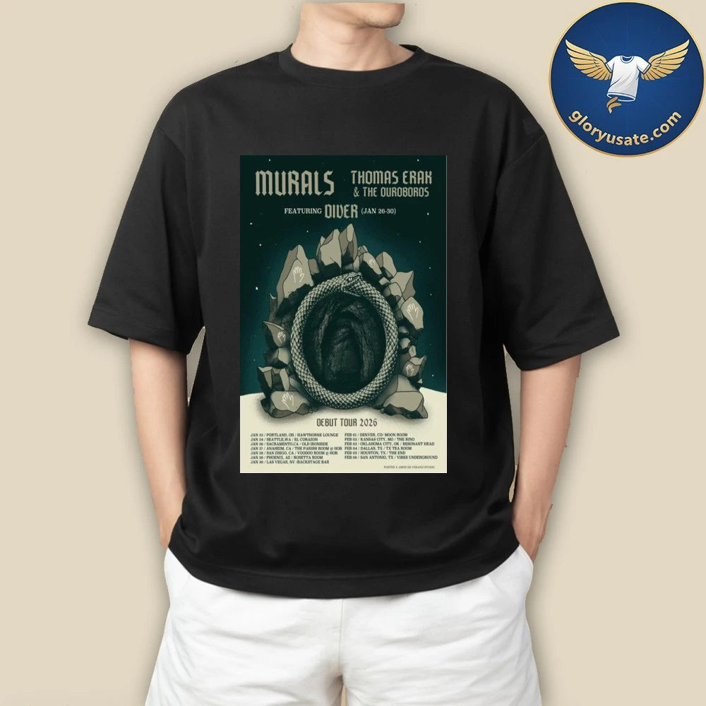 Murals &amp; Thomas Erak &amp; The Ouroboros Debut Tour 2026 Poster Shirt