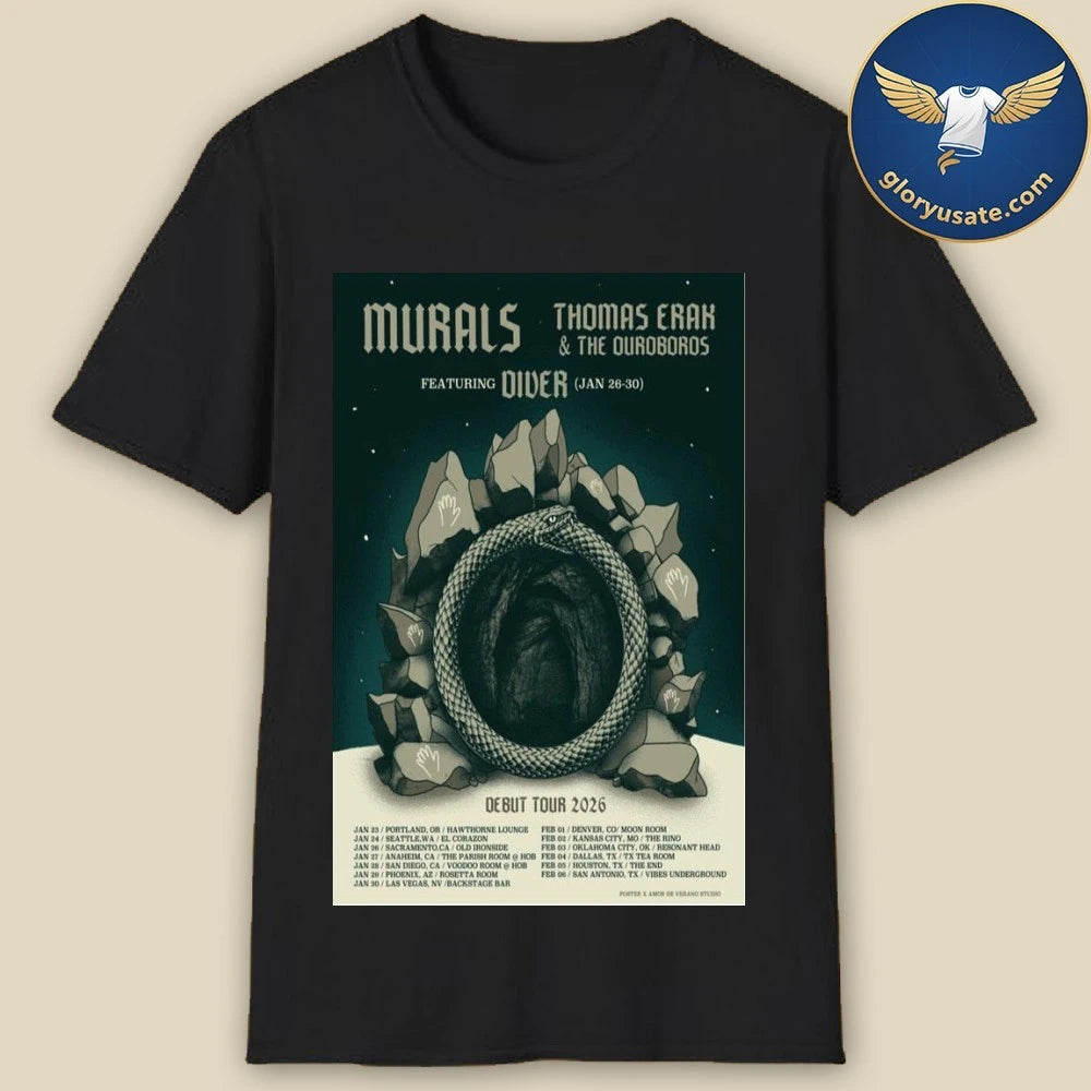 Murals &amp; Thomas Erak &amp; The Ouroboros Debut Tour 2026 Poster Shirt