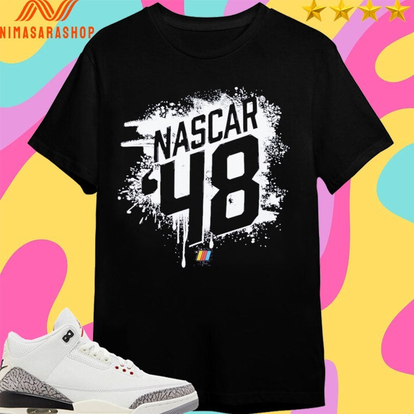 NASCAR Merchandise Classic Ink Black #48 Splash Graphic Shirts