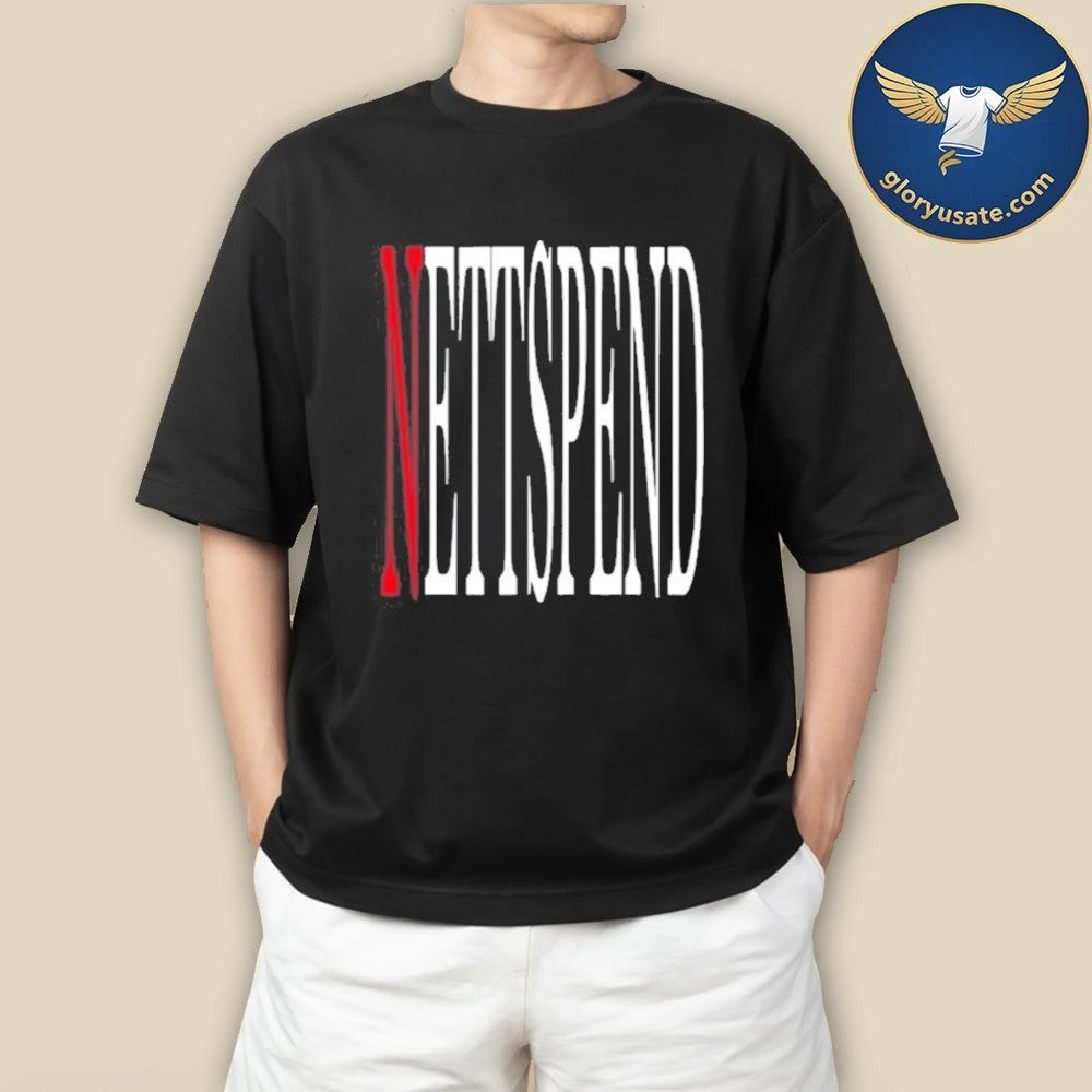 NETTSPEND BLACK WORDMARK T-SHIRT