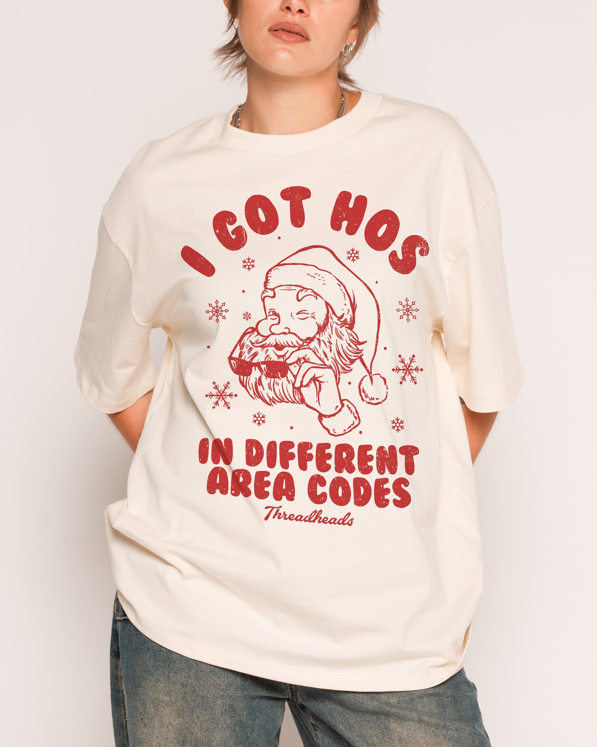 Hos In Different Area Codes Oversized Tee