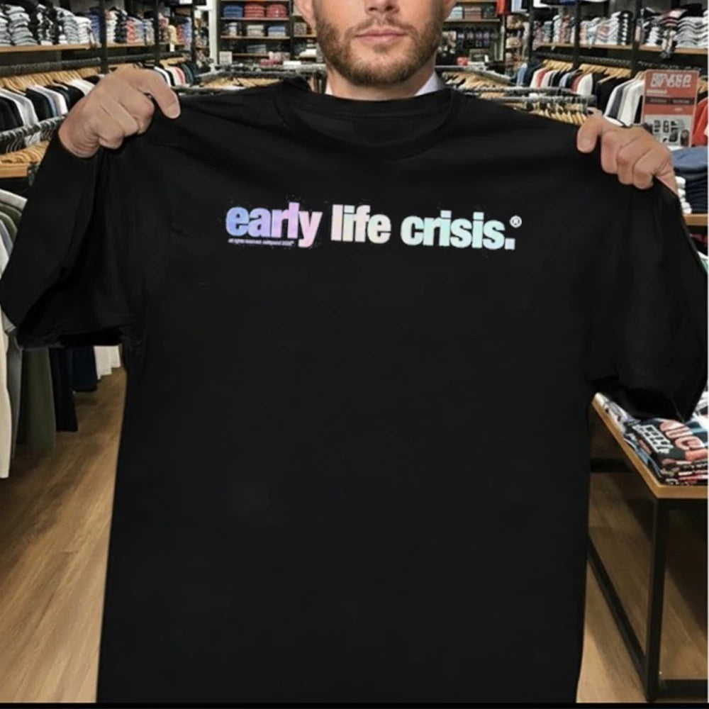 Nettspend Early Life Crisis Black Holographic T-Shirt