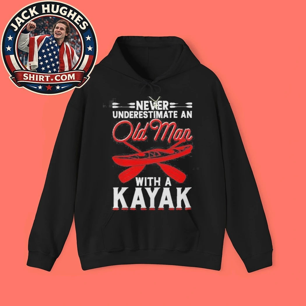 Never Underestimate An Old Man With A Kayak Kayaking Father Day Gift Shirt