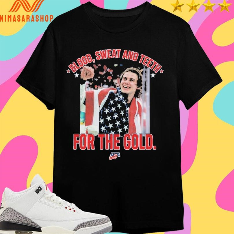 New Jersey Devils Jack Hughes Blood Sweat And Teeth For The Gold Shirts