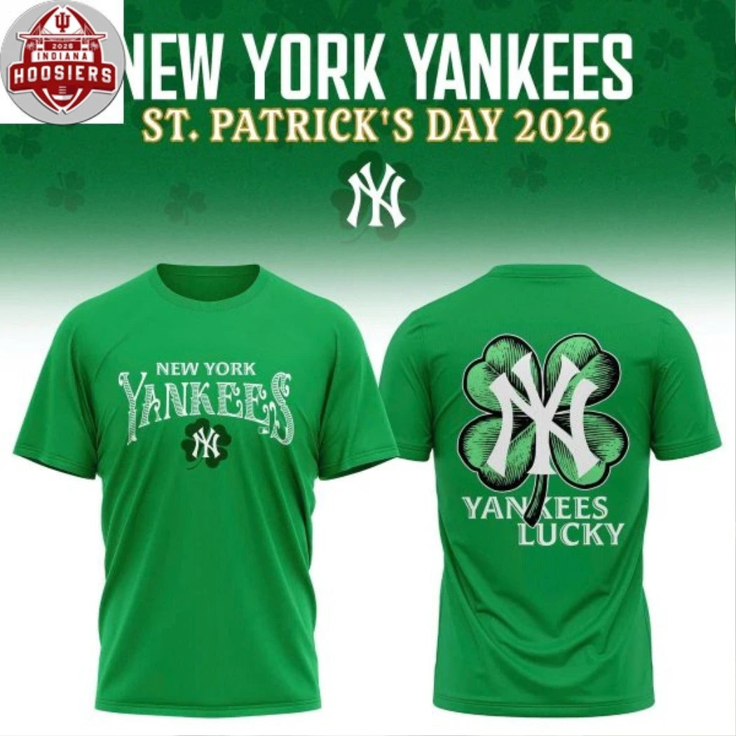 New York Yankees Happy St. Patrick’s Day 2026 Logo Two Sided Hoodie T-Shirt