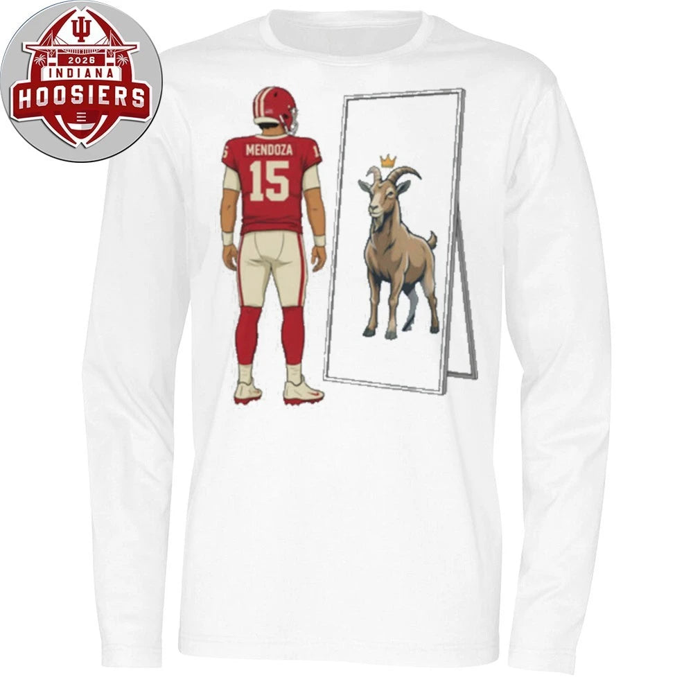 Nice Fernando Mendoza Mirror GOAT, College Football Champions, Indiana Football Fans Hoodie Shirt
