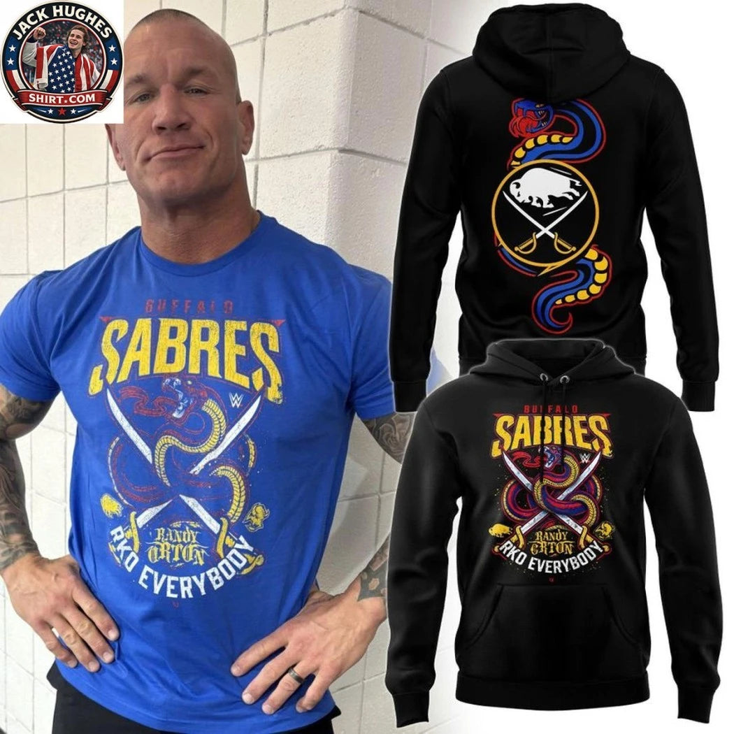 Nice Randy Orton Buffalo Sabres RKO Everybody Logo Two Sided Hoodie T-Shirt