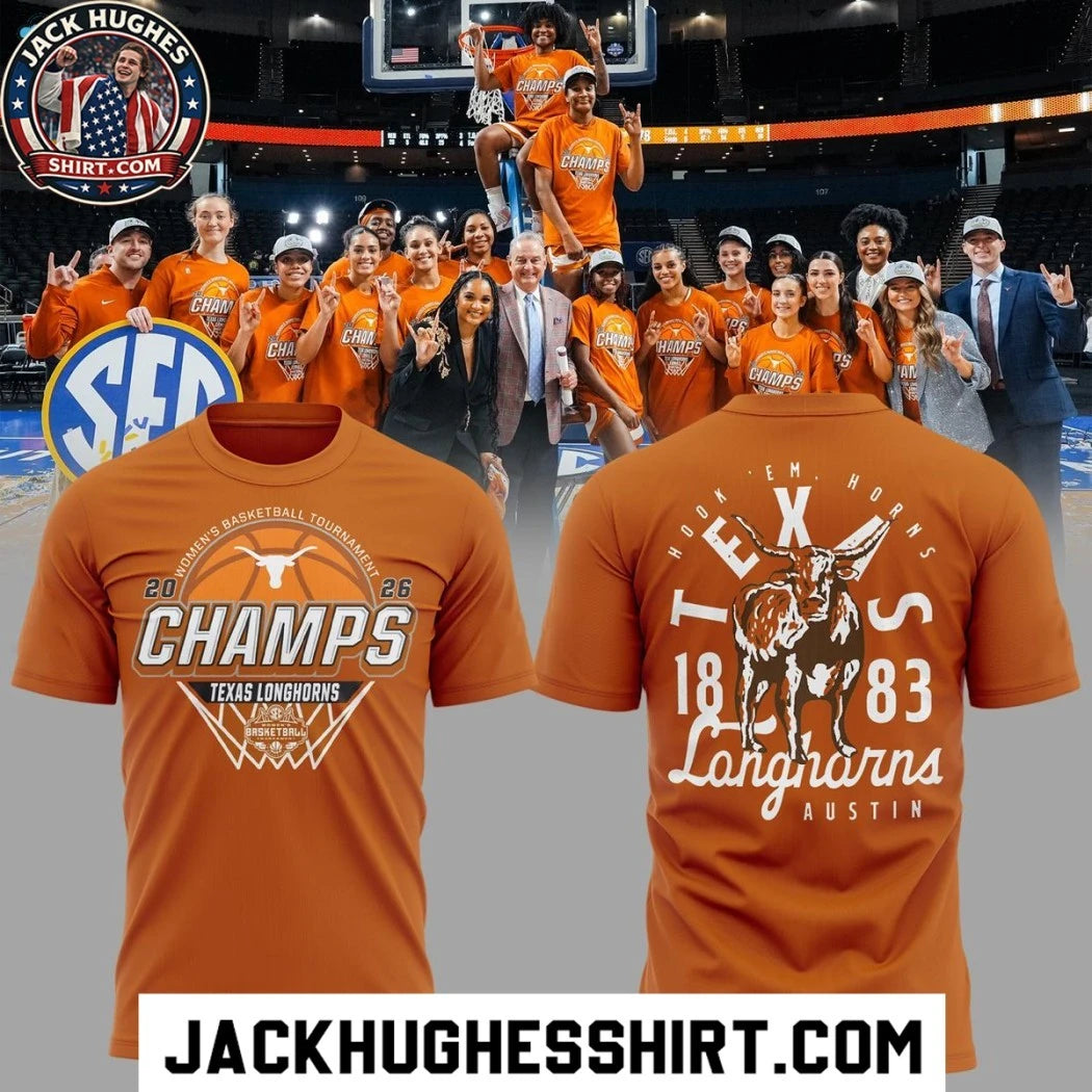 Nice Texas Longhorns WBB SEC Tournament Champions 2026 Logo Two Sided Shirt
