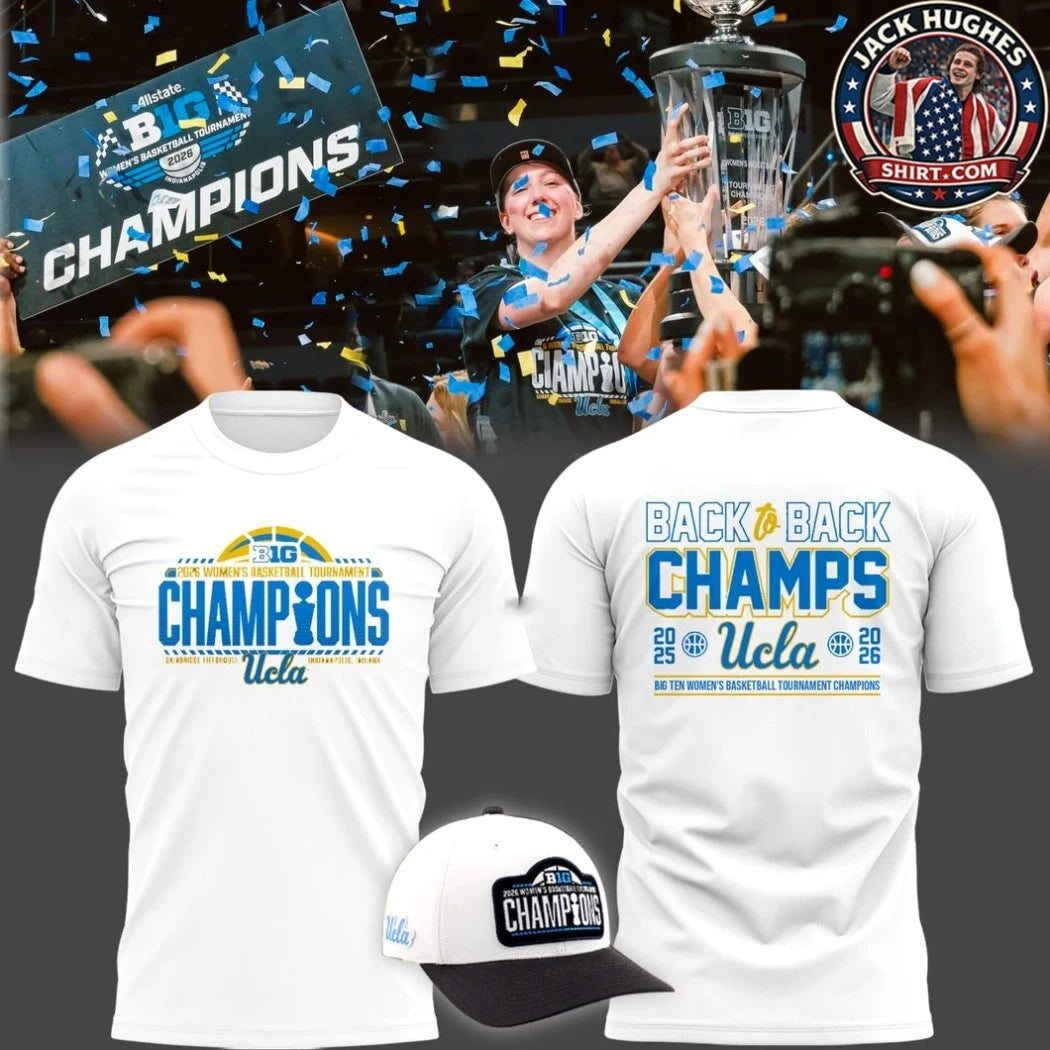 Nice UCLA Bruins 2026 Big Ten Tournament Champions Logo Two Sided Hoodie T-Shirt