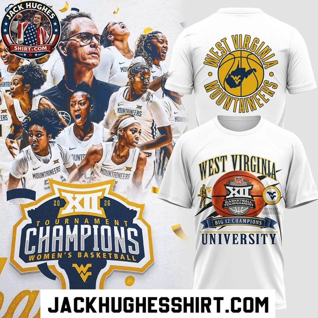 Nice West Virginia Mountaineers Big 12 Champions 2026 Logo Two Sided Shirt