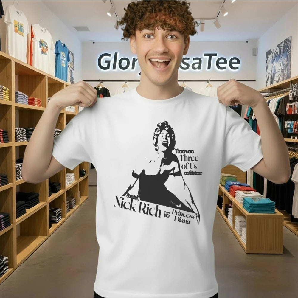 Nick Rich WHITE Tee There Were Three Of Us On This Tour Shirt