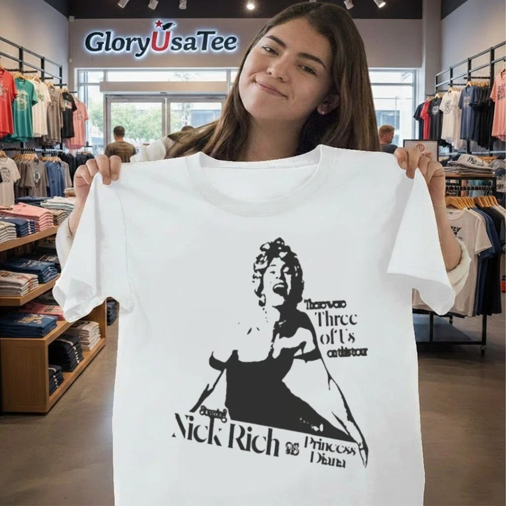 Nick Rich WHITE Tee There Were Three Of Us On This Tour Shirt