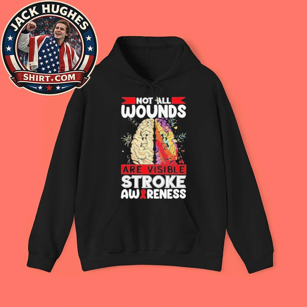 Not All Wounds Are Visible Stroke Awareness Brain Father Day Gift Shirt