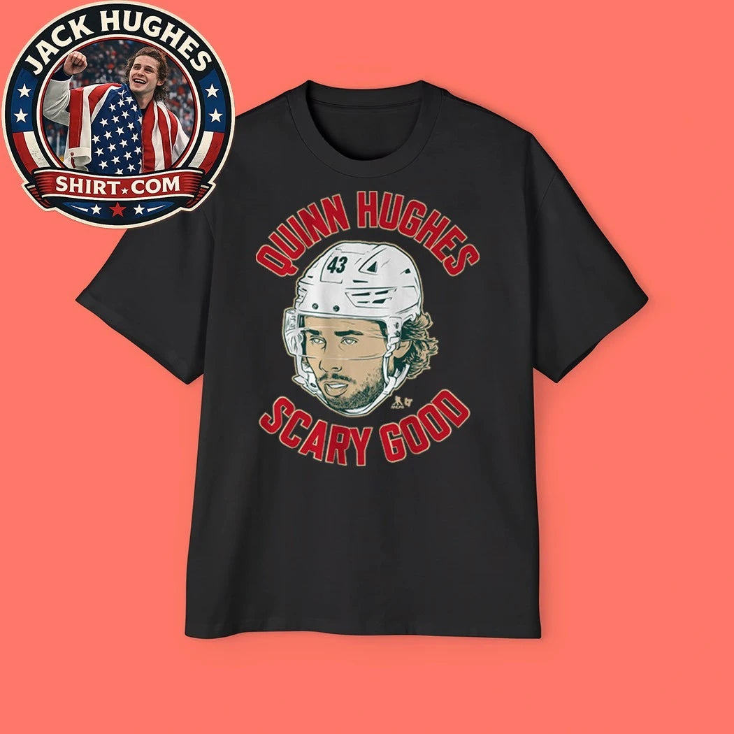 Number 43 Quinn Hughes Scary Good Ghost Eyes Shirt