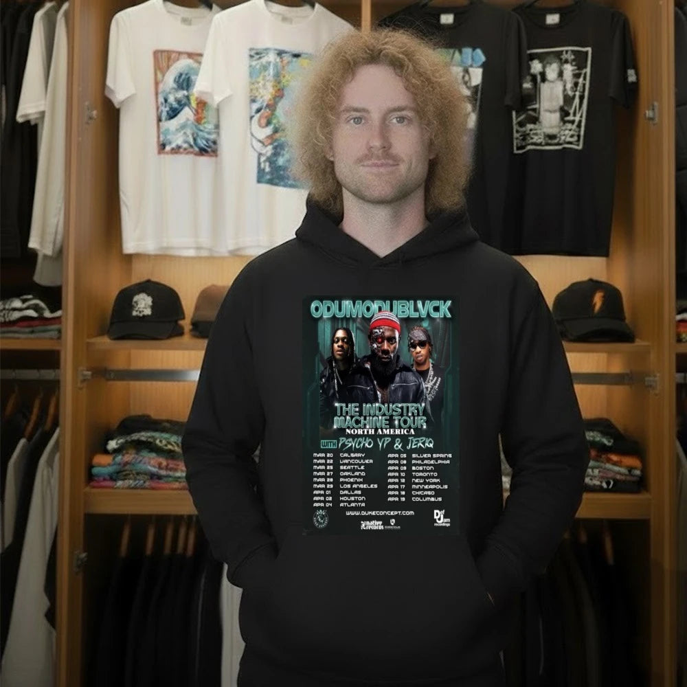 Odumodu Blvck The Industry Machine Tour North America 2026 Poster Shirt