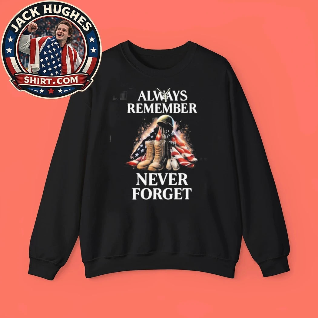 Official Always Remember Never Forget American Flag Boots Memorial Shirt