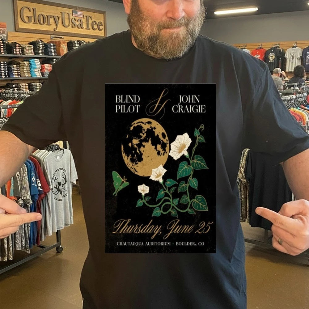 Official Blind Pilot &amp; John Craigie June 25 2026 Boulder, CO Poster Shirt