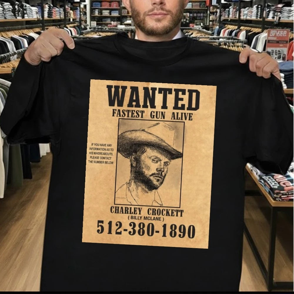 Official Charley Crockett Wanted Fastest Gun Alive Poster Shirt