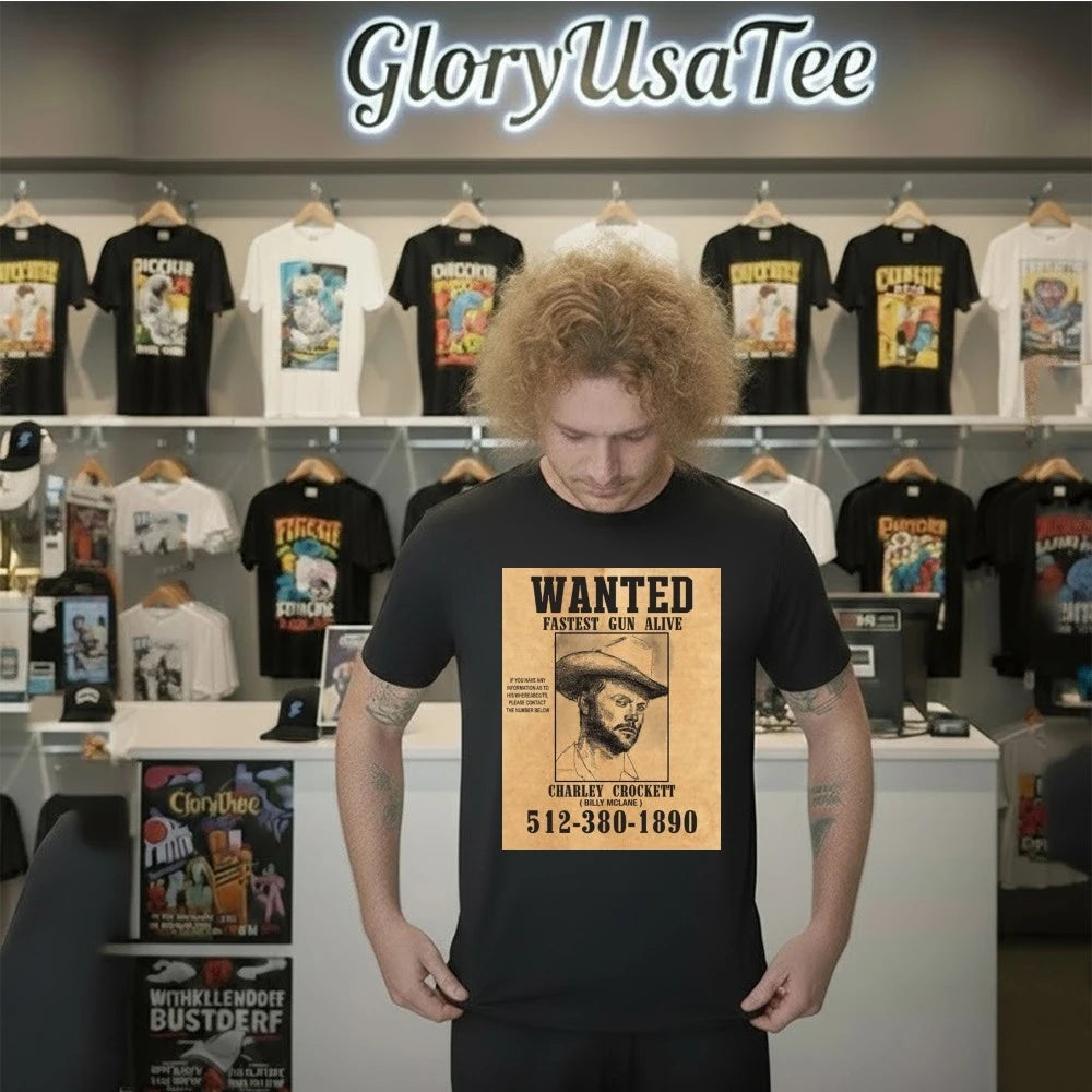Official Charley Crockett Wanted Fastest Gun Alive Poster Shirt
