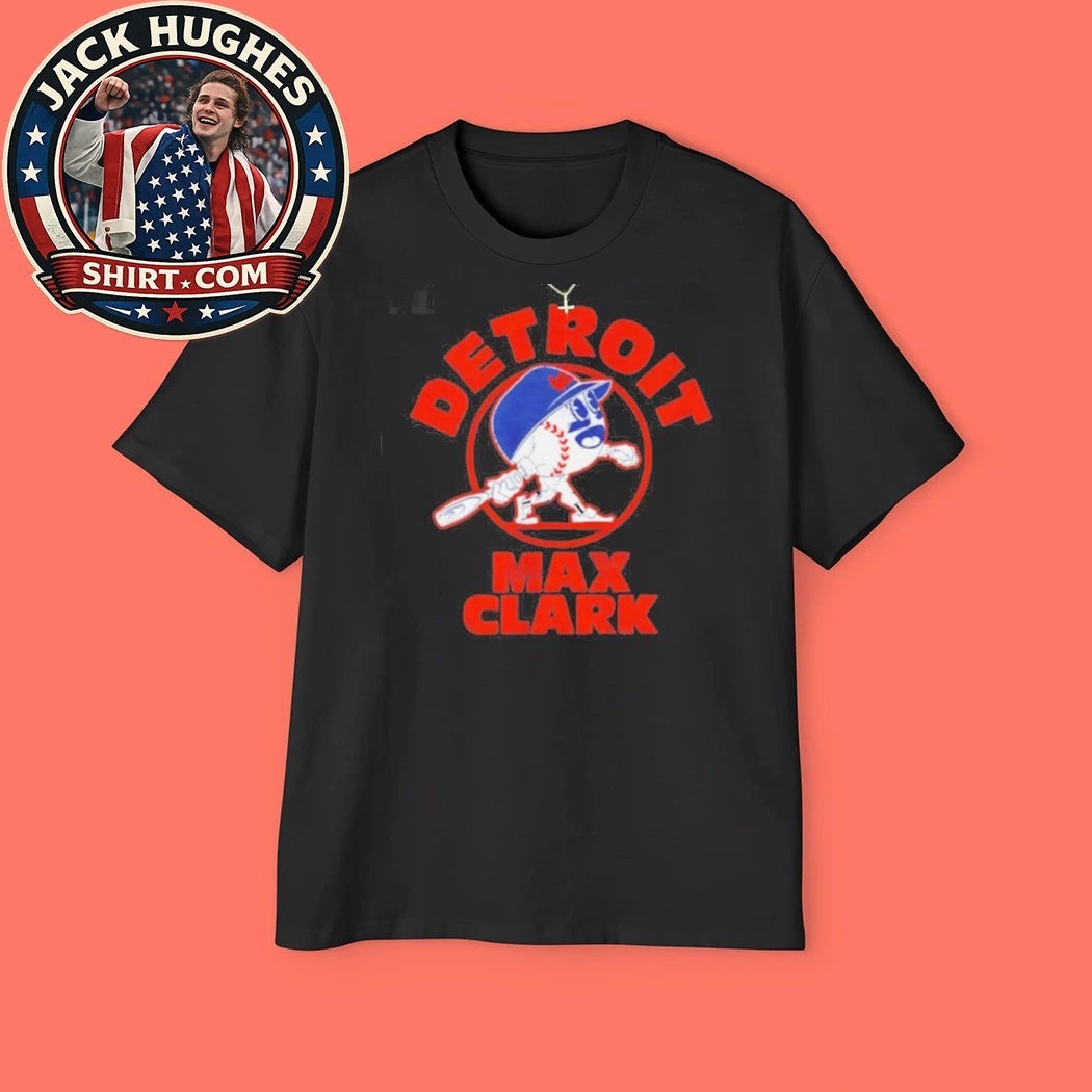 Official Detroit Max Clark Baseball Cartoon Character Shirt