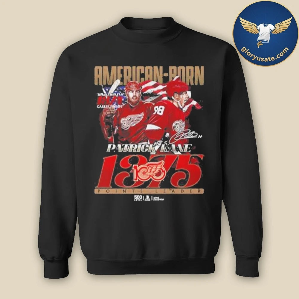 Official Detroit Red Wings 500 Level Kane American Born 1375 Shirt