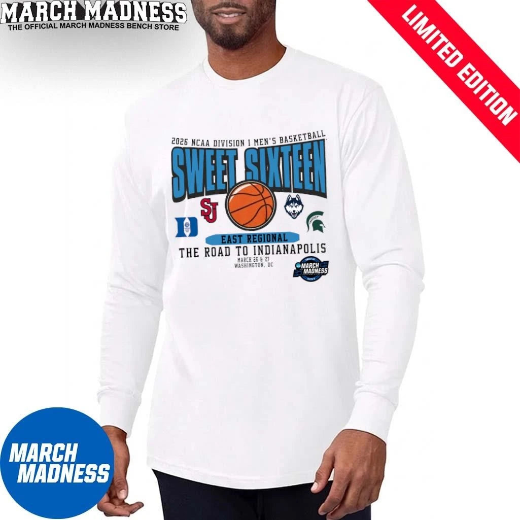 Official East Regional Teams 2026 NCAA Division I Men’s Basketball Sweet Sixteen T-Shirt