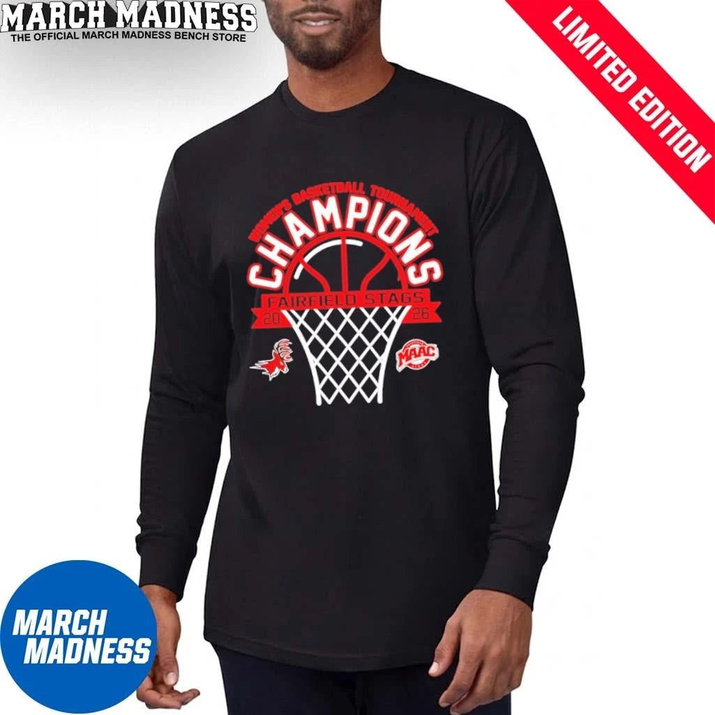Official Fairfield Stags Women’s Basketball MAAC Conference Tournament Champions T-Shirt
