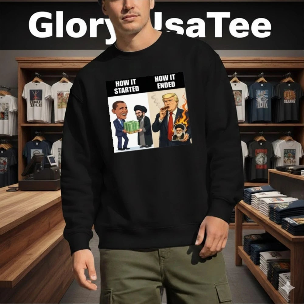 Official How it started how it’s ended Ali Khamenei Obama Trump T-Shirt