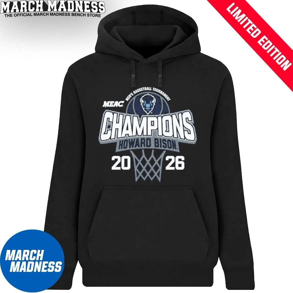 Official Howard University Men’s Basketball 2026 MEAC Tournament Champions T-Shirt