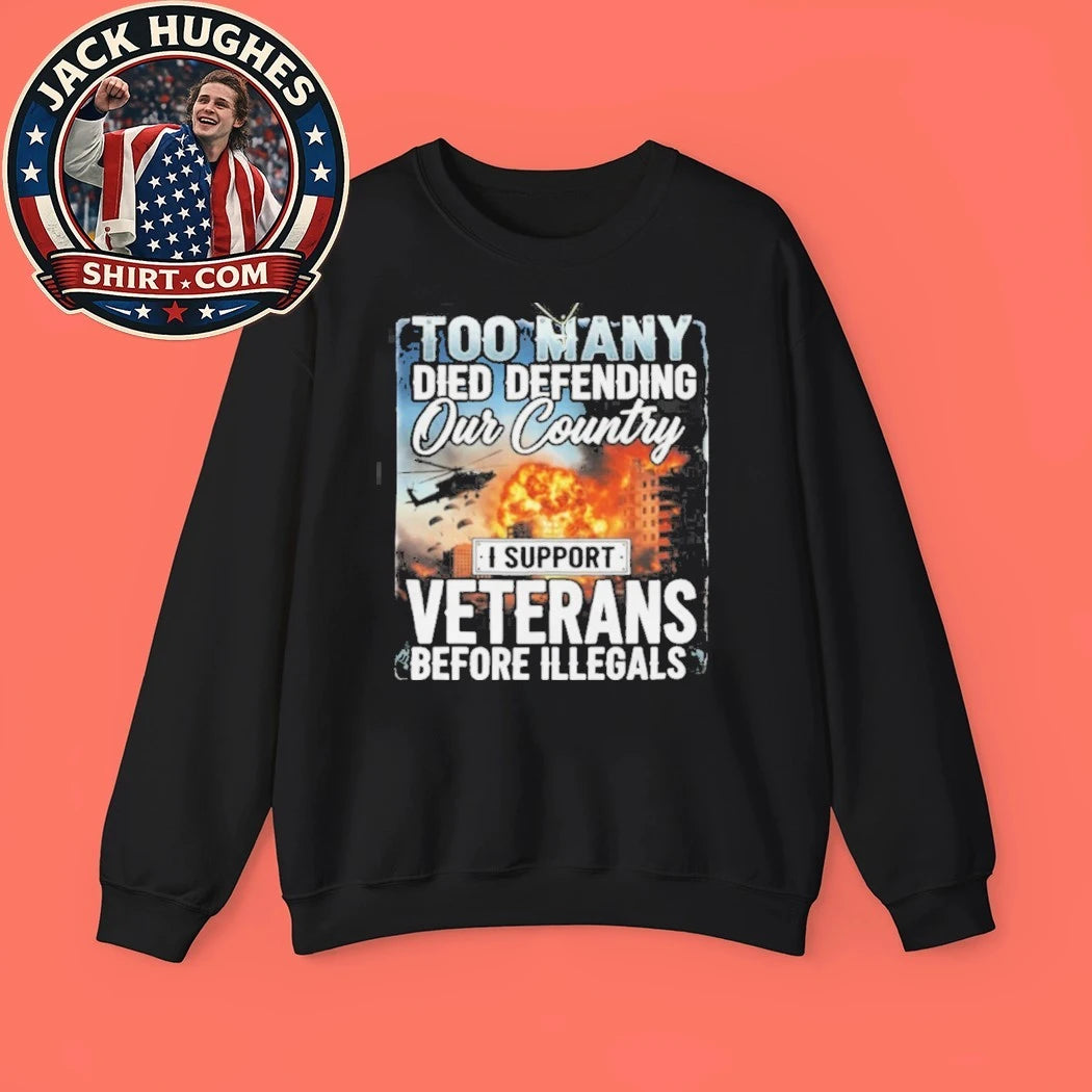 Official I Support Veterans Before Illegals Patriotic American Shirt