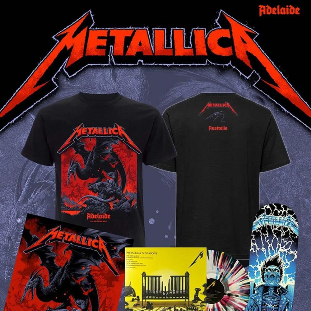 Official Metallica M72 Adelaide Pop Up Shop At Adelaide Oval In Adelaide Australia On November 5 2025 Two Sided Unisex T-Shirt