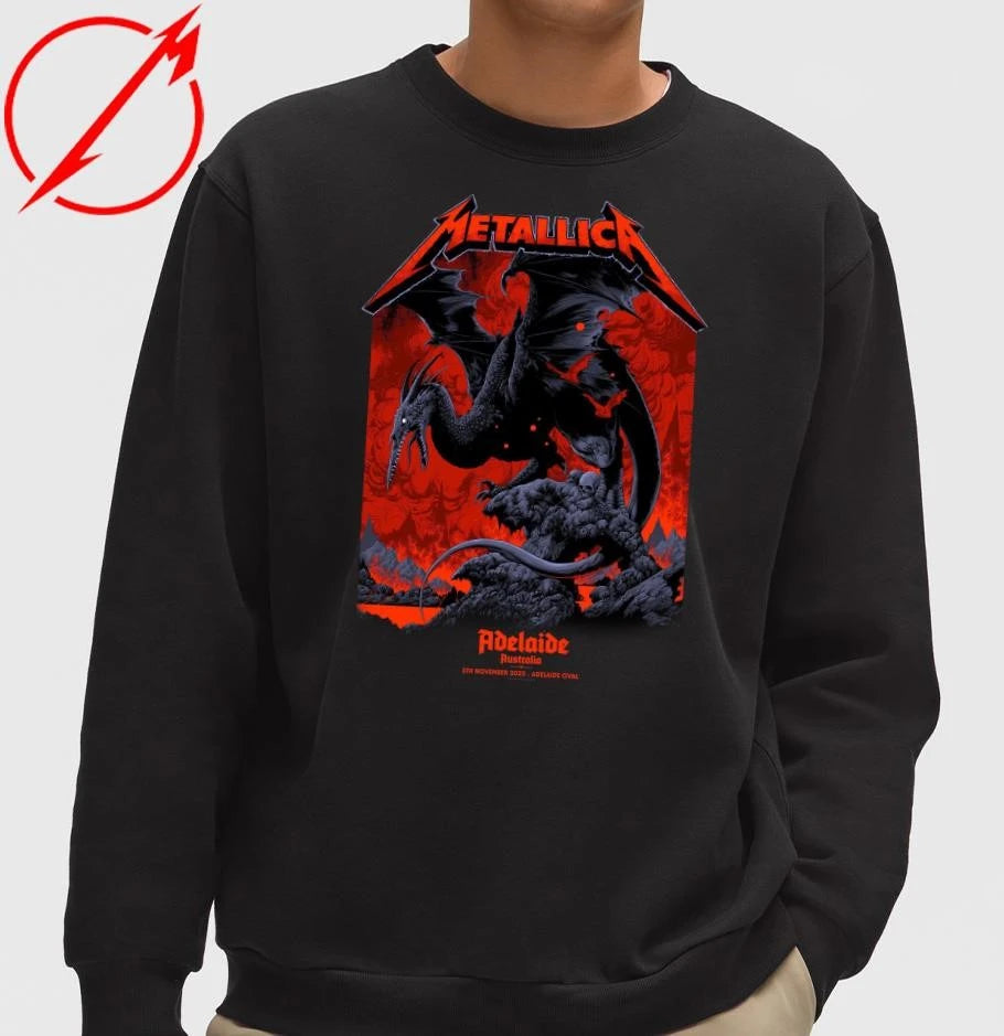 Official Metallica M72 Adelaide Pop-Up T-Shirt Ken Adelaide Australia Oval Taylor Design T-Shirt