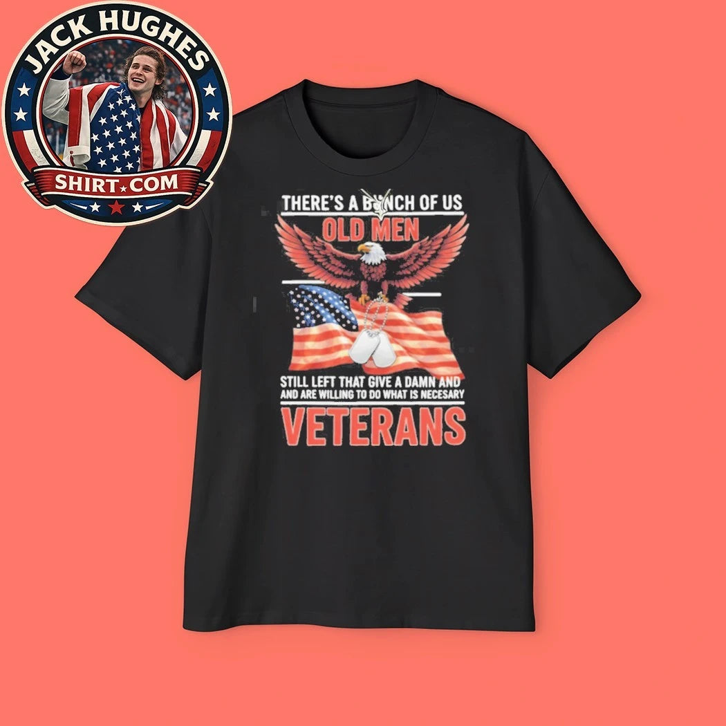Official Old Men Veterans Still Give A Damn American Flag Dog Tags Shirt