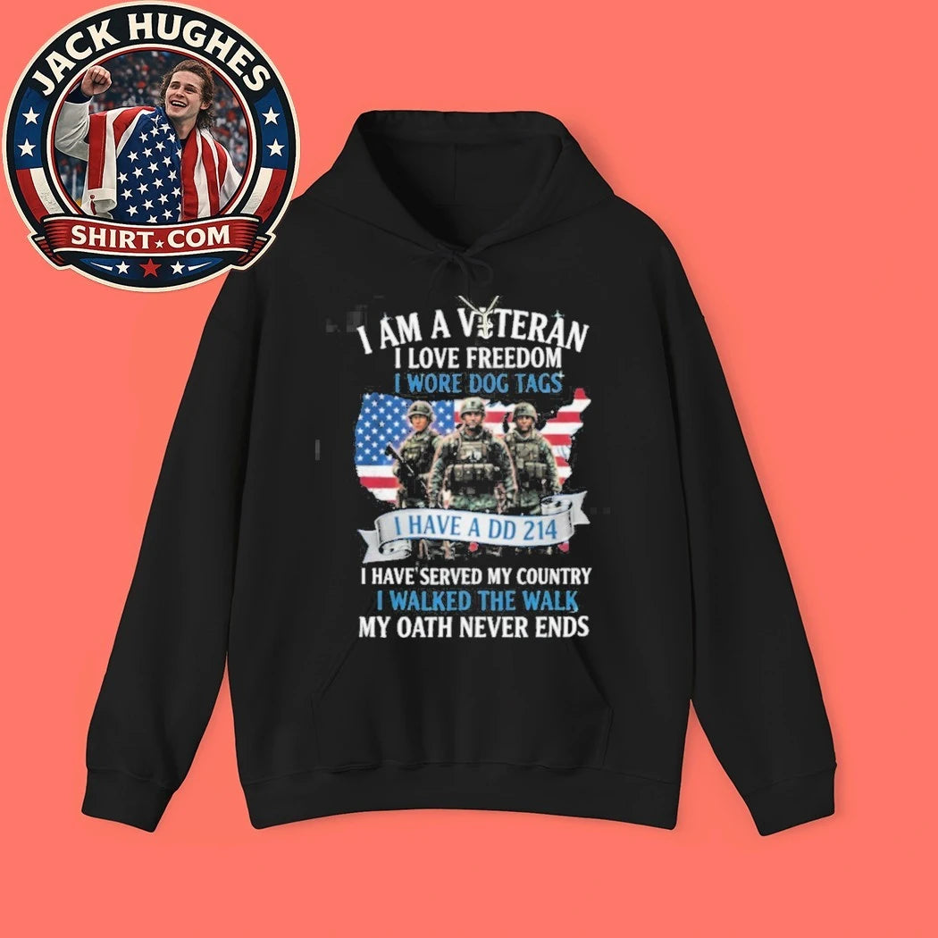 Official Proud Us Veteran I Walked The Walk My Oath Never Ends Soldier Trio Shirt